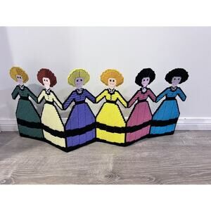 Six Ladies 12.5” Stand DOLLS PLASTIC CANVAS